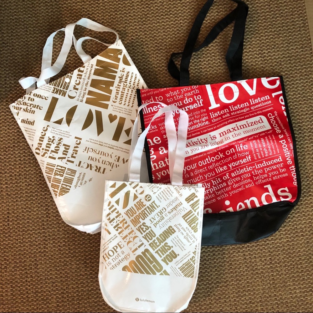 Bundle of 3 Lululemon Tote Bags
